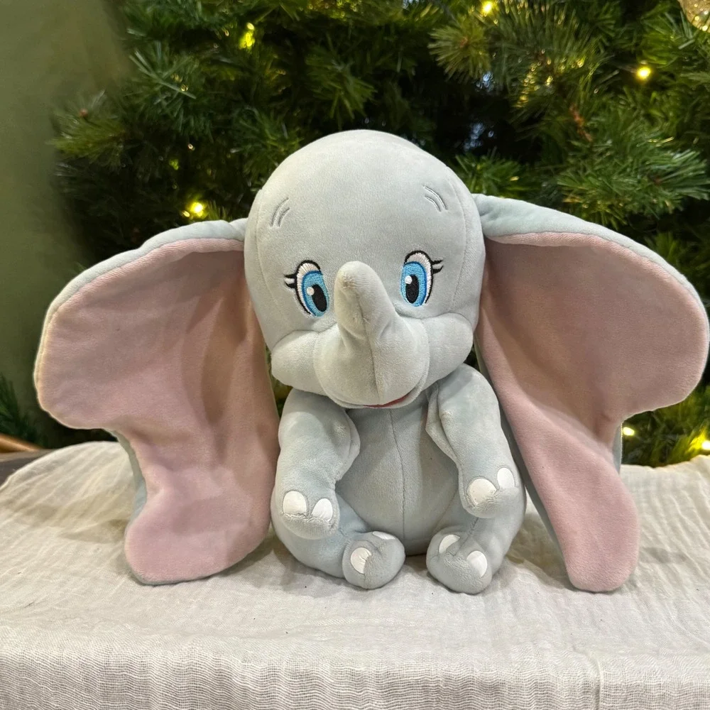 Ty Sparkle Dumbo Plush‎ Toy Disney Elephant Gray Pink Ears Stuffed Animal